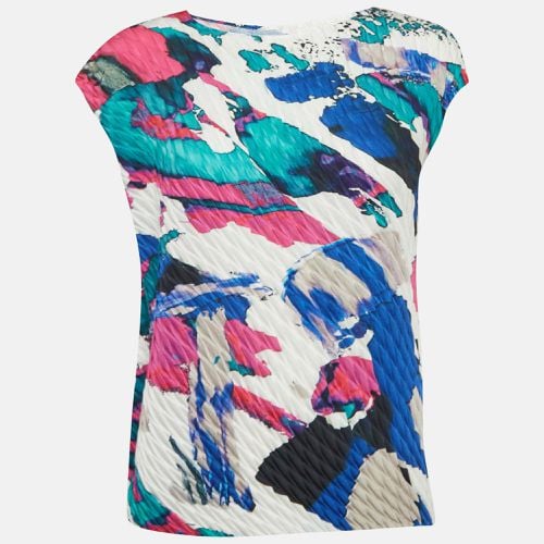 Issey Miyake Multicolor Printed Plisse Sleeveless Top S - Issey Miyake - Modalova