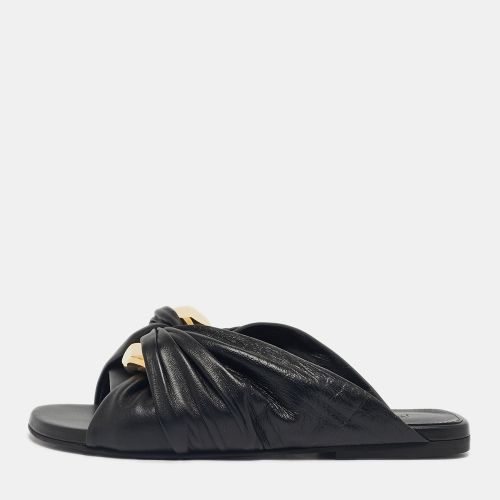 J.W.Anderson Black Leather Corner Flat Slides Size 36 - J.W.Anderson - Modalova