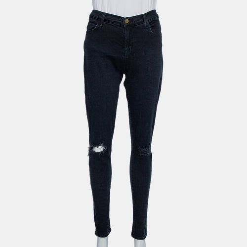 J Brand Navy Blue Denim Super Skinny Distressed Blackout Jeans M - J Brand - Modalova