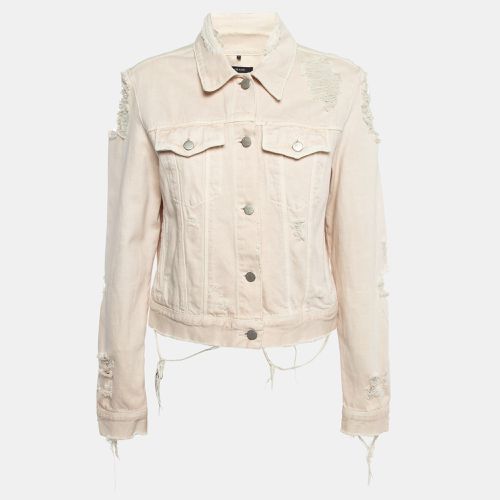 J Brand Cream Distressed & Ripped Denim Buttoned Jacket L - J Brand - Modalova