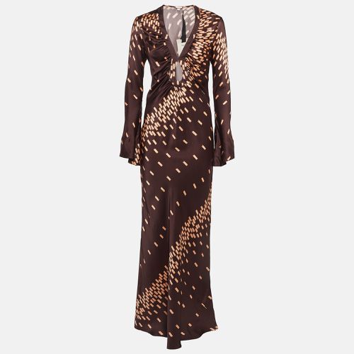 Johanna Ortiz Brown Voragine Abstract Print Silk Maxi Dress S - Johanna Ortiz - Modalova