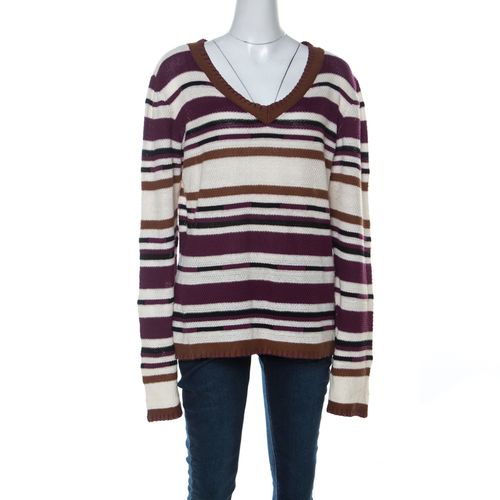 John Galliano Multicolor Striped Crochet knit Sweater L - John Galliano - Modalova