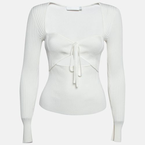 Jonathan Simkhai White Rib Knit Cut-Out Alexia Top S - Jonathan Simkhai - Modalova