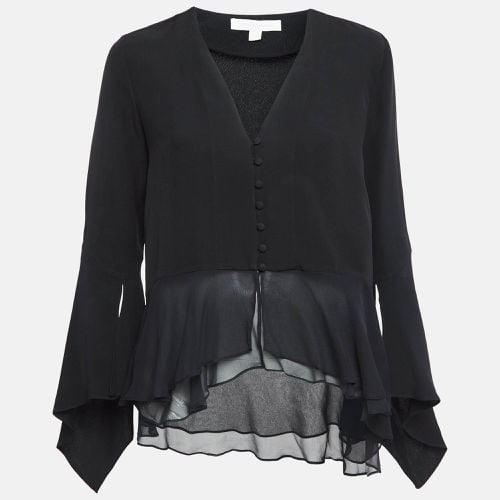 Jonathan Simkhai Black Silk Ruffled Top S - Jonathan Simkhai - Modalova