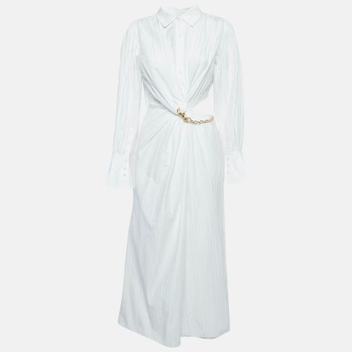 Jonathan Simkhai White Pleated Cotton Blend Chain Detail Long Dress M - Jonathan Simkhai - Modalova