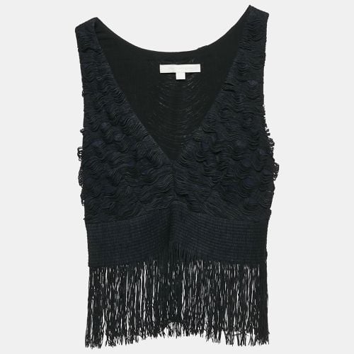 Jonathan Simkhai Black Jersey Fringed Sleeveless Top XS - Jonathan Simkhai - Modalova