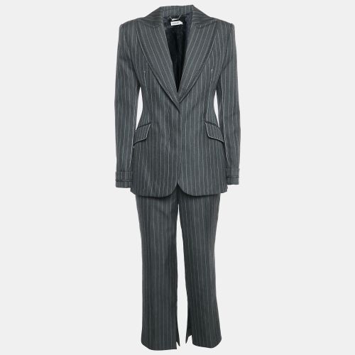 Jonathan Simkhai Charcoal Grey Pin Stripe Wool Blend Pants Suit S - Jonathan Simkhai - Modalova