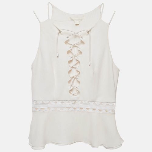 Jonathan Simkhai White Lace-up Crepe Flounce Top S - Jonathan Simkhai - Modalova