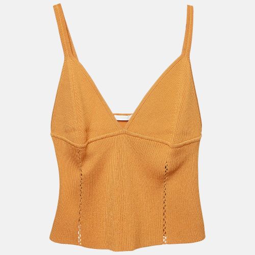 Jonathan Simkhai Brown Rib Knit Cut-Out Detail Crop Top L - Jonathan Simkhai - Modalova