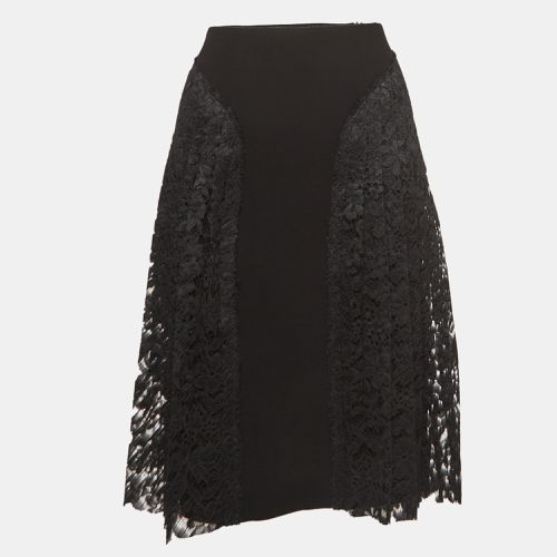 Joseph Black Lace and Stretch Crepe Pleated Courtney Skirt S - Joseph - Modalova