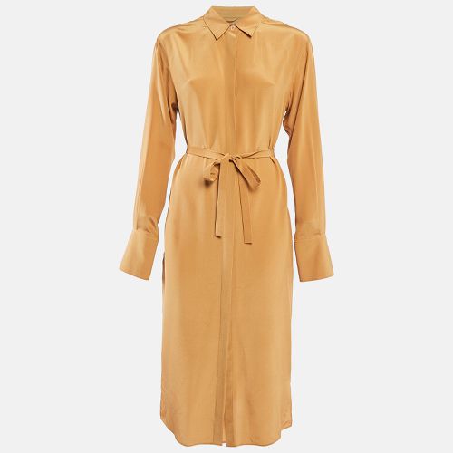 Joseph Brown Crepe Silk Belted Brown Shirt Dress S - Joseph - Modalova