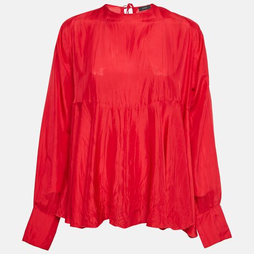 Joseph Red Crinkle Silk Loose Fit Blouse M - Joseph - Modalova