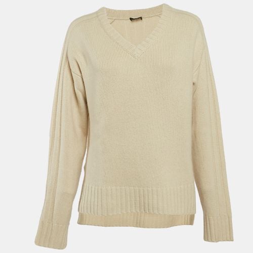 Joseph Ivory White Cashmere Knit V-Neck Sweater L - Joseph - Modalova