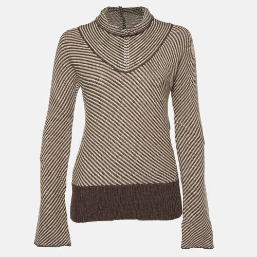 Joseph Brown/Cream Wool Blend High Neck Sweater S - Joseph - Modalova