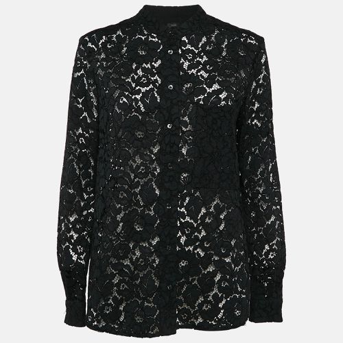 Joseph Black Floral Lace Button Front Blouse M - Joseph - Modalova