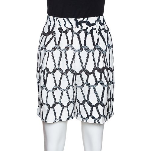 Joseph Monochrome Rope Printed Silk Shorts M - Joseph - Modalova