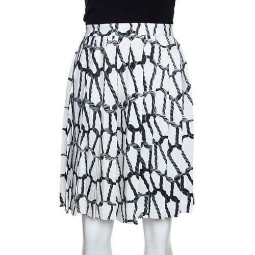 Joseph Monochrome Rope Printed Silk Pleated Skirt M - Joseph - Modalova