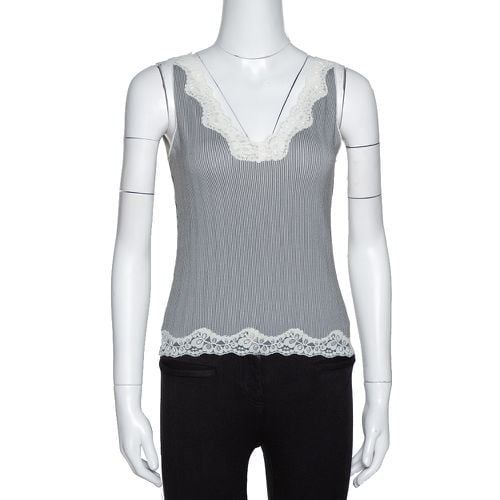 Monochrome Striped Knit Lace Trim Camisole Top XS - Joseph - Modalova