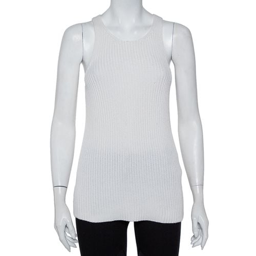 Joseph White Cable Knit Cotton Racer Back Detail Tank Top XS - Joseph - Modalova