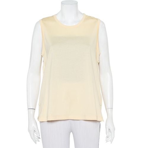 Joseph Yellow Jersey & Silk Satin Side Button Detail Tank Top L - Joseph - Modalova