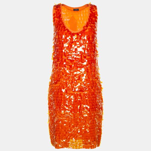 Joseph Orange Embellished Georgette Silk Sleeveless Shift Dress - Joseph - Modalova