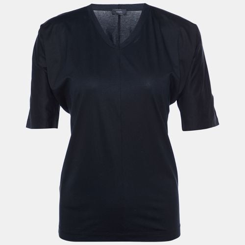 Joseph Black Cotton Knit V-Neck T-Shirt S - Joseph - Modalova