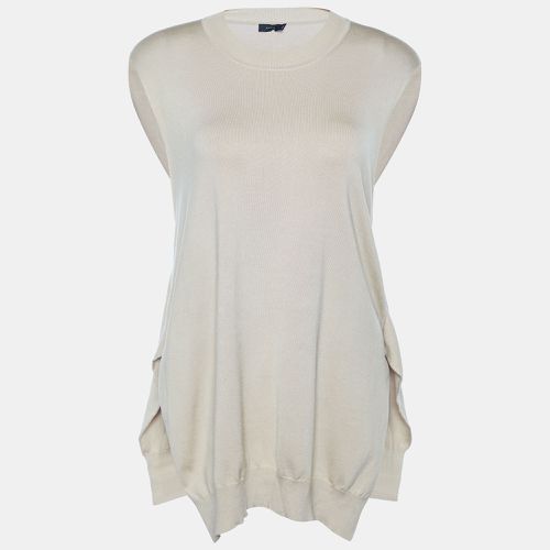 Joseph Beige Wool Knit Cross Back Detail High Low Hem Sleeveless Sweater L - Joseph - Modalova