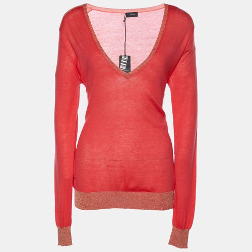 Cashmere Knit Lurex Detail V-Neck Sweater L - Joseph - Modalova