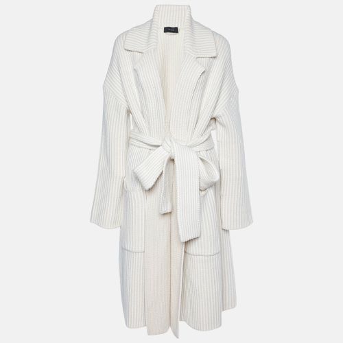 Joseph Ivory Graphic Stitch Merino Wool Cardigan Coat M - Joseph - Modalova