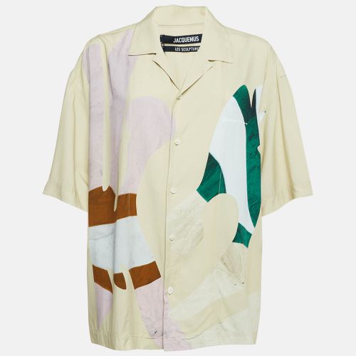 Jacquemus Beige Printed Crepe La Chemise Jean Shirt XXL - Jacquemus - Modalova