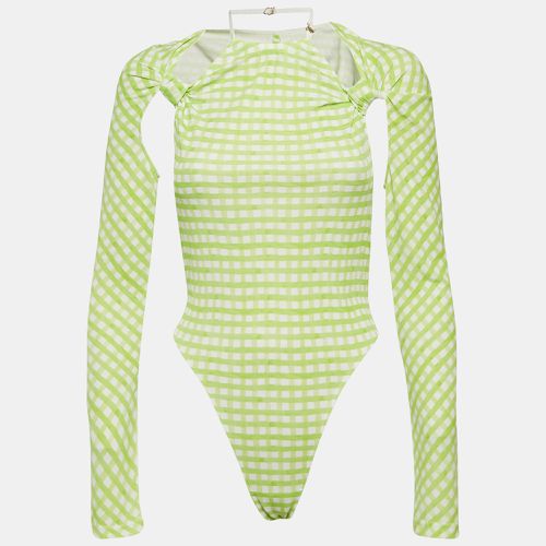 Jacquemus Green Checks Jersey Le Body Nodi Bodysuit M - Jacquemus - Modalova