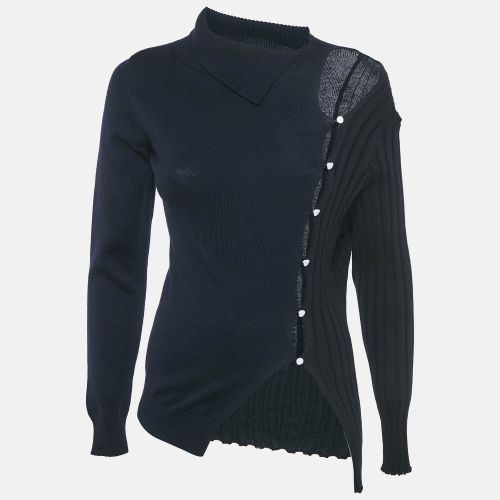 Jacquemus Navy Blue /Black Wool Asymmetrical Cut -out Sweater S - Jacquemus - Modalova