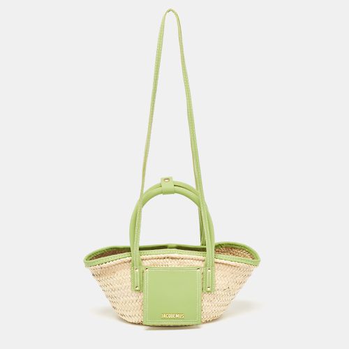 Cream Woven Raffia and Nubuck Leather Le Petit Panier Basket Tote - Jacquemus - Modalova