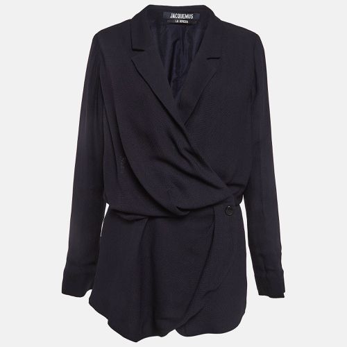 Jacquemus Navy Blue Canvas La Riviera Wrap Mini Dress S - Jacquemus - Modalova