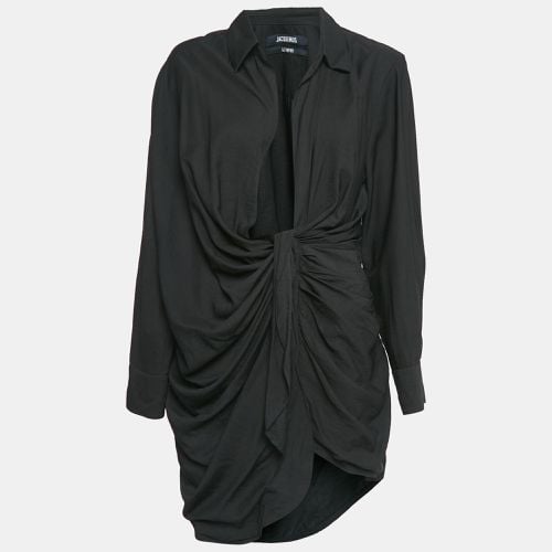 Jacquemus Black Crepe Bahia Draped Le Papier Mini Dress M - Jacquemus - Modalova