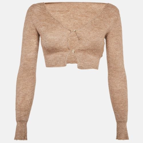 Jacquemus Beige Rib Knit Mohair Blend Crop Cardigan M - Jacquemus - Modalova