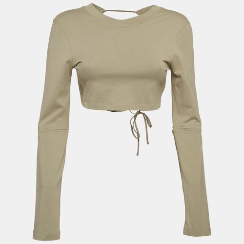 Jacquemus Sage Green Cotton Open Back Crop T-Shirt XS - Jacquemus - Modalova