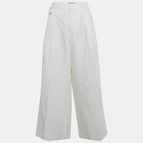 Jacquemus Off-White Linen Wide-Leg Cropped Pants L - Jacquemus - Modalova