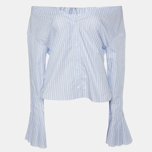 Jacquemus Blue Stripe Print Cotton Buttoned Front Top L - Jacquemus - Modalova