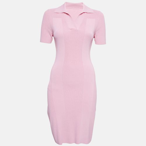 Jacquemus Pink Rib Knit Back Open Mini Dress M - Jacquemus - Modalova