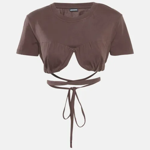 Jacquemus Brown Jersey Le Baci Crop Top M - Jacquemus - Modalova