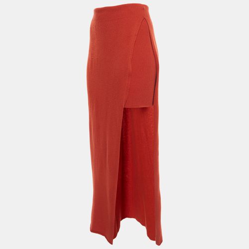 Jacquemus La Jupe Peron Brick Red Wool Blend High-Slit Maxi Skirt M - Jacquemus - Modalova