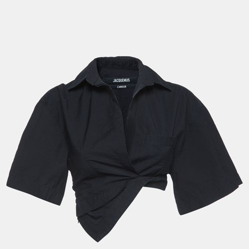 Jacquemus Black Cotton Asymmetric Crop Shirt S - Jacquemus - Modalova