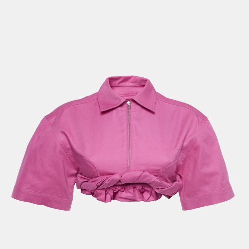 Jacquemus La Chemise Pink Silpa Cotton Blend Crop Shirt S - Jacquemus - Modalova