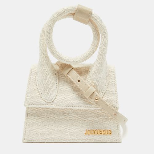 Jacquemus Off White Canvas Le Chiquito Noeud Top Handle Bag - Jacquemus - Modalova