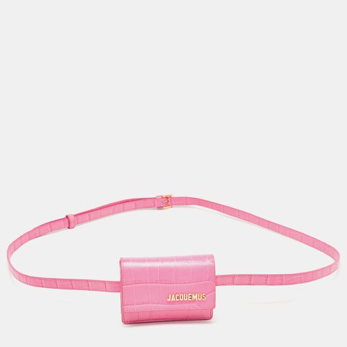 Jacquemus Pink Croc Embossed Leather La Riviera Double Tour Belt Bag - Jacquemus - Modalova