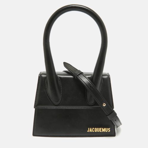 Jacquemus Black Leather Le Chiquito Moyen Top Handle Bag - Jacquemus - Modalova