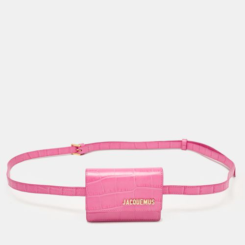 Jacquemus Pink Croc Embossed Leather La Riviera Double Tour Belt Bag - Jacquemus - Modalova