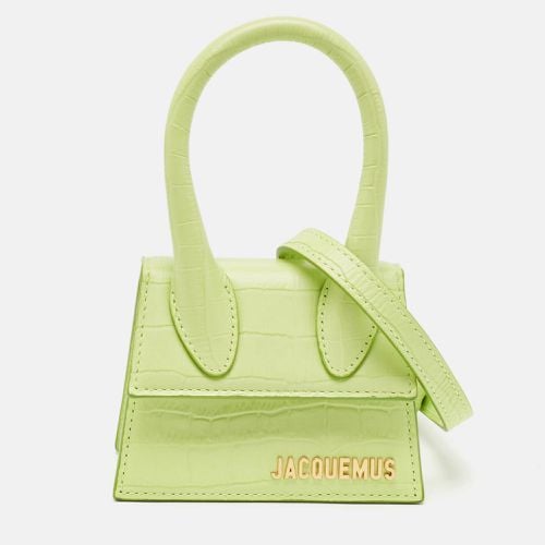 Jacquemus Green Croc Embossed Leather Mini Le Chiquito Top Handle Bag - Jacquemus - Modalova