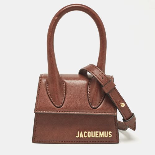 Jacquemus Dark Brown Leather Mini Le Chiquito Top Handle Bag - Jacquemus - Modalova